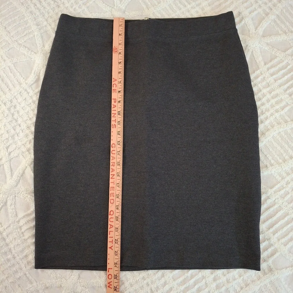 Gap Womens XL‎ Charcoal Grey Cotton Modal Stretch Pencil Skirt Exposed Back Zip